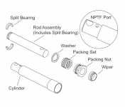 Fisher Plow Angle Cylinder (Part 20117K)