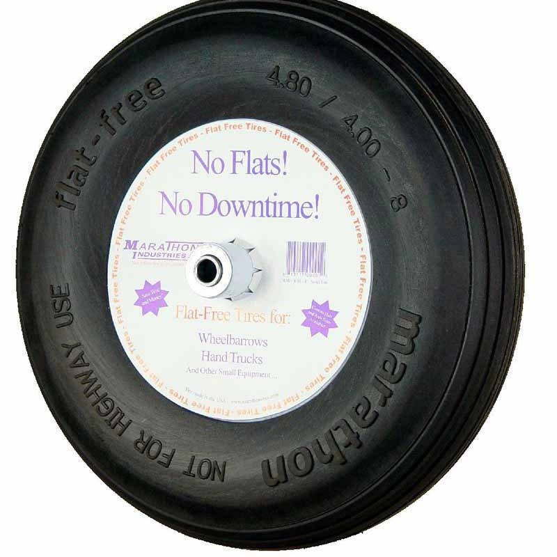 Flat free wheelbarrow tire 4 80 4 00 8 solid ribbed tire